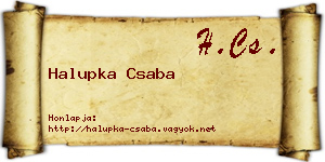 Halupka Csaba névjegykártya